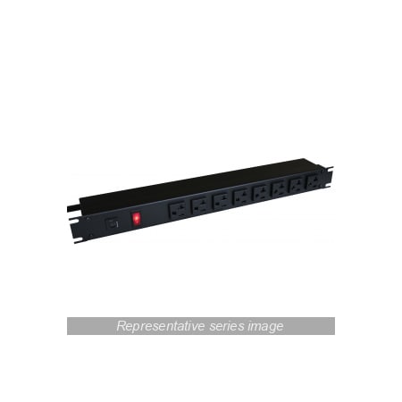 Hammond Power Strip, Rack Mounted, 5-20R, L5-20P, 15 ft., Black 1589T6D1BKRF